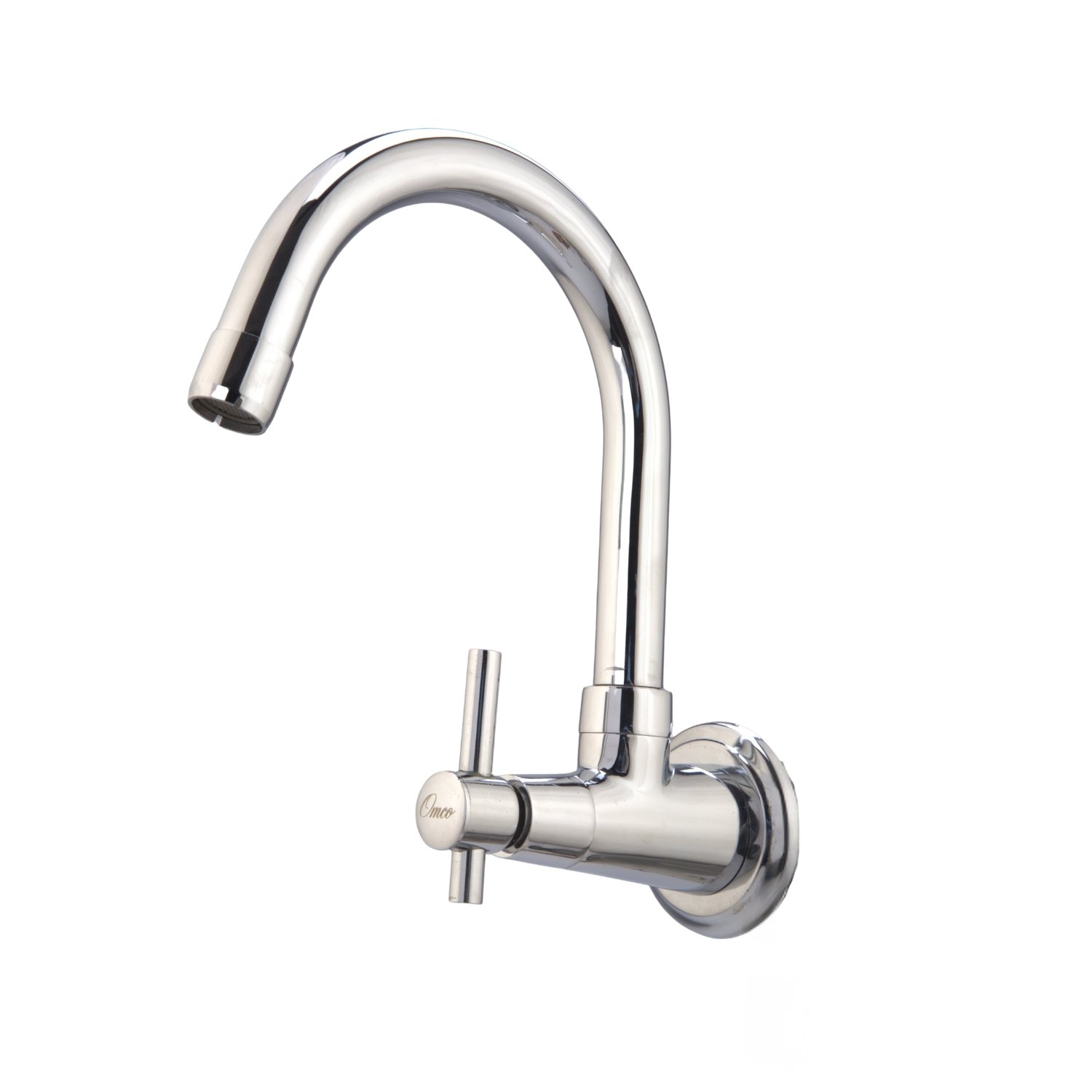 Pinnacle Wall Mount Kitchen Sink Tap with Swivel Spout (Sink Cock - Brass) - Image 4