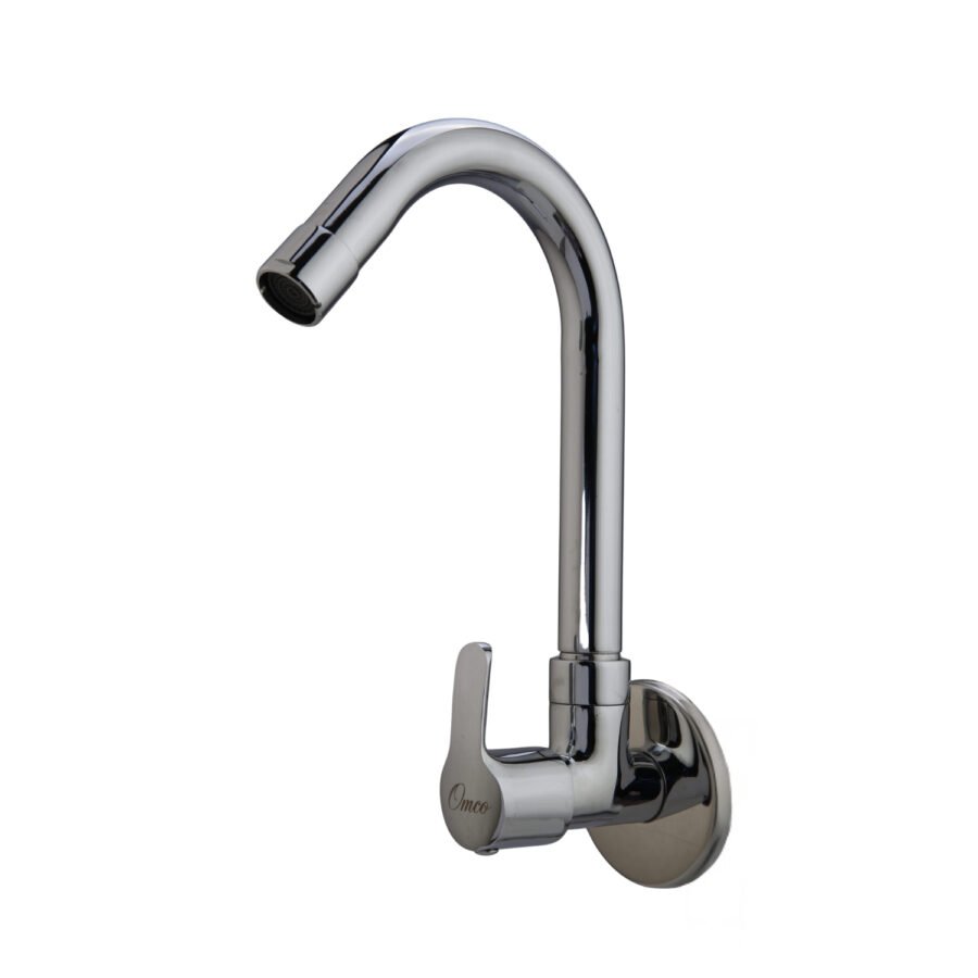 Olive Wall Mount Kitchen Sink Tap with Swivel Spout & Flange