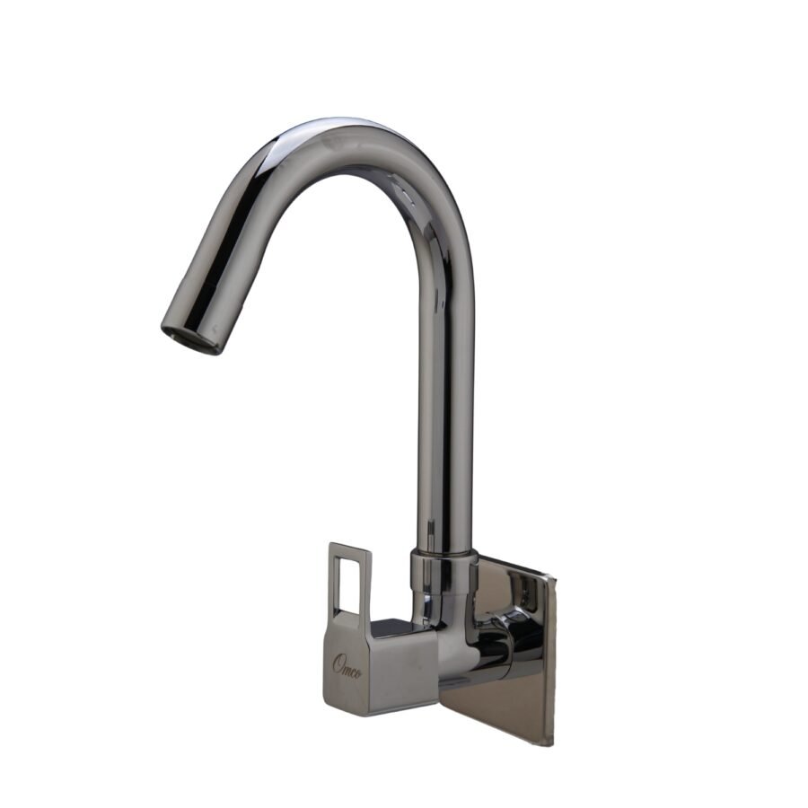 Cube Wall Mount Kitchen Sink Tap with Swivel Spout (Sink Cock)