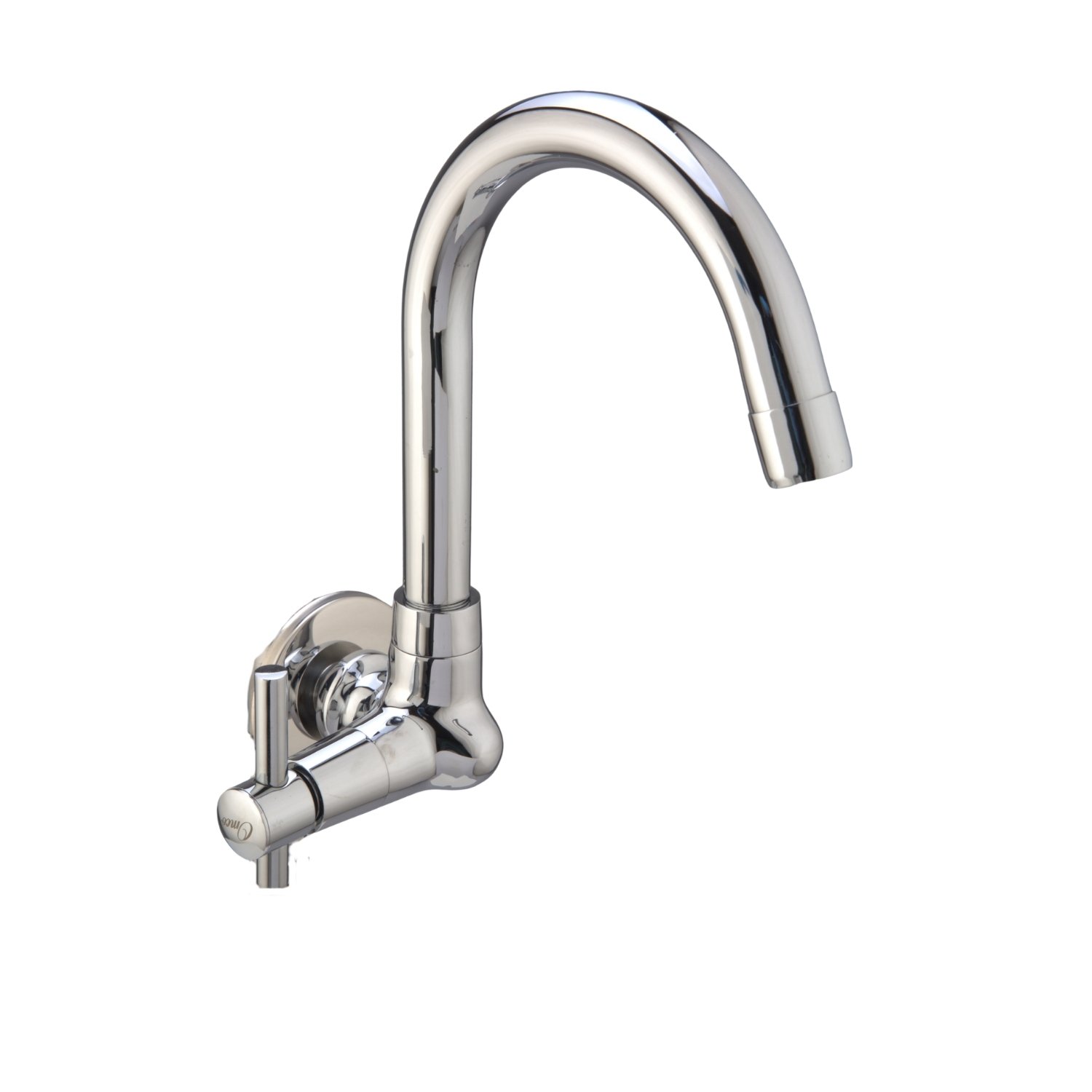Pinnacle Wall Mount (Left-Knob) Kitchen Sink Tap with Swivel Spout (Sink Cock - Left Knowb - Brass) - Image 3