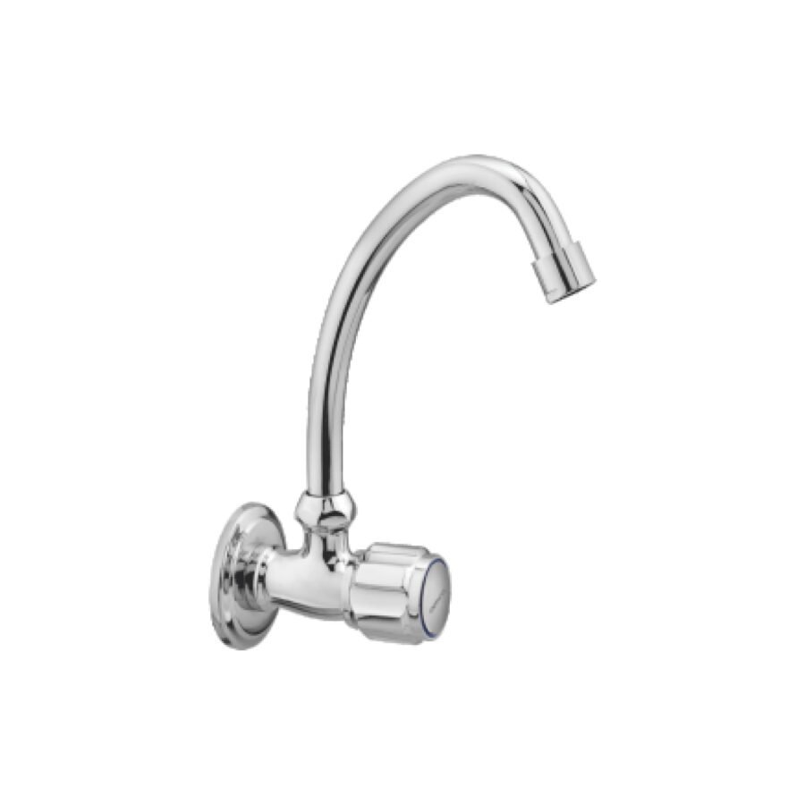 Deluxe Wall Mount Foam Flow Kitchen Sink Tap with Bend Swivel Spout