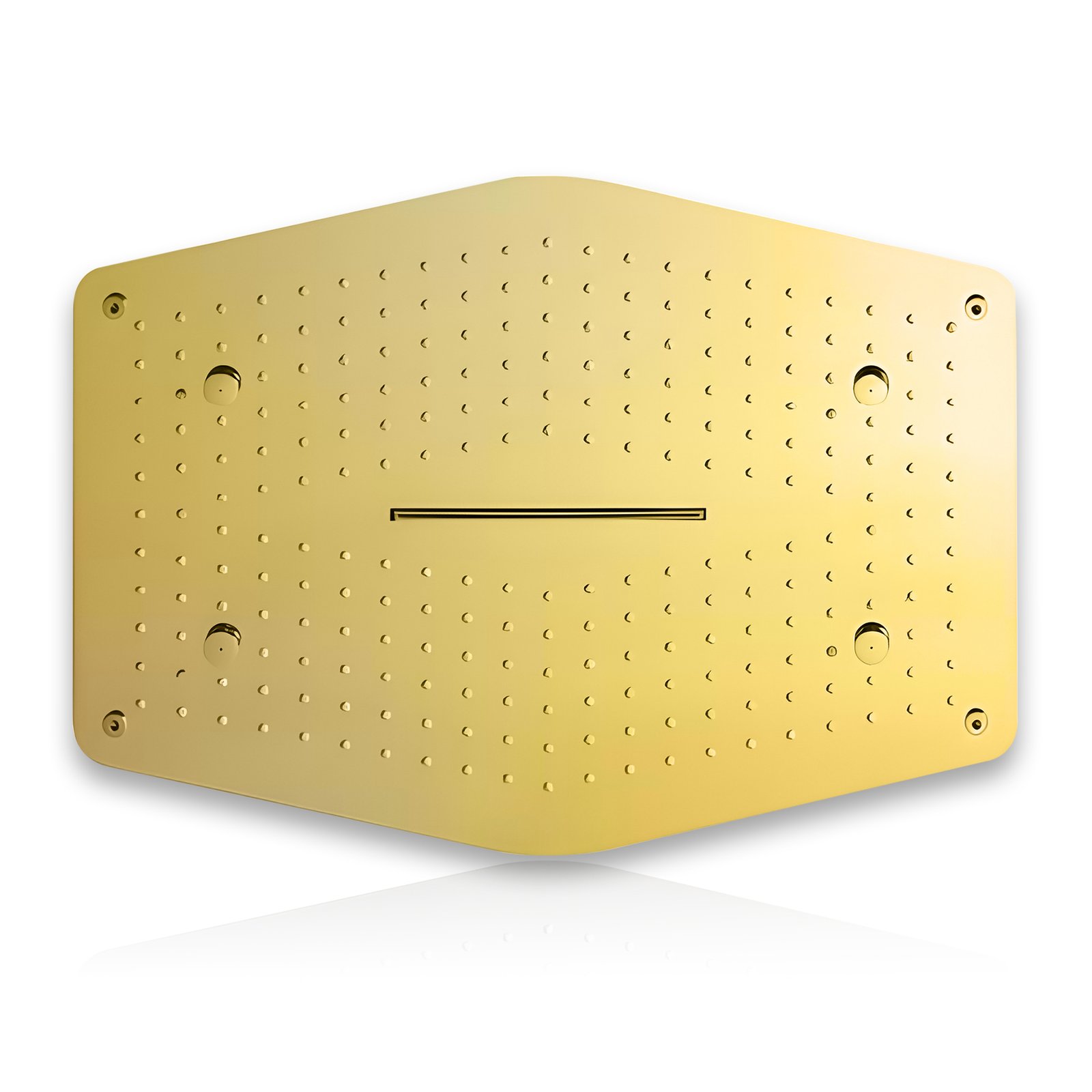 Hexon Gold Triple Flow - Rain, Mist, Waterfall Luxury Spa Ceiling Shower (19x14 inches)
