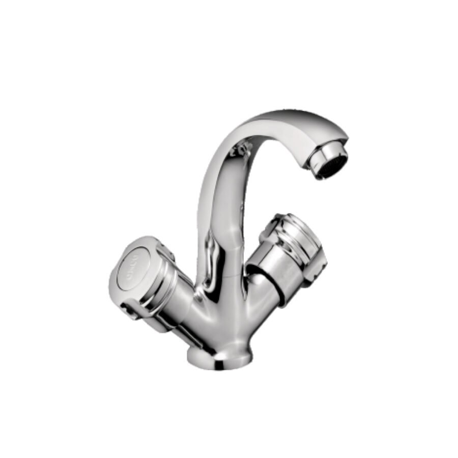 Neon Centre Hole Wash Basin Mixer Tap with Swivel Spout