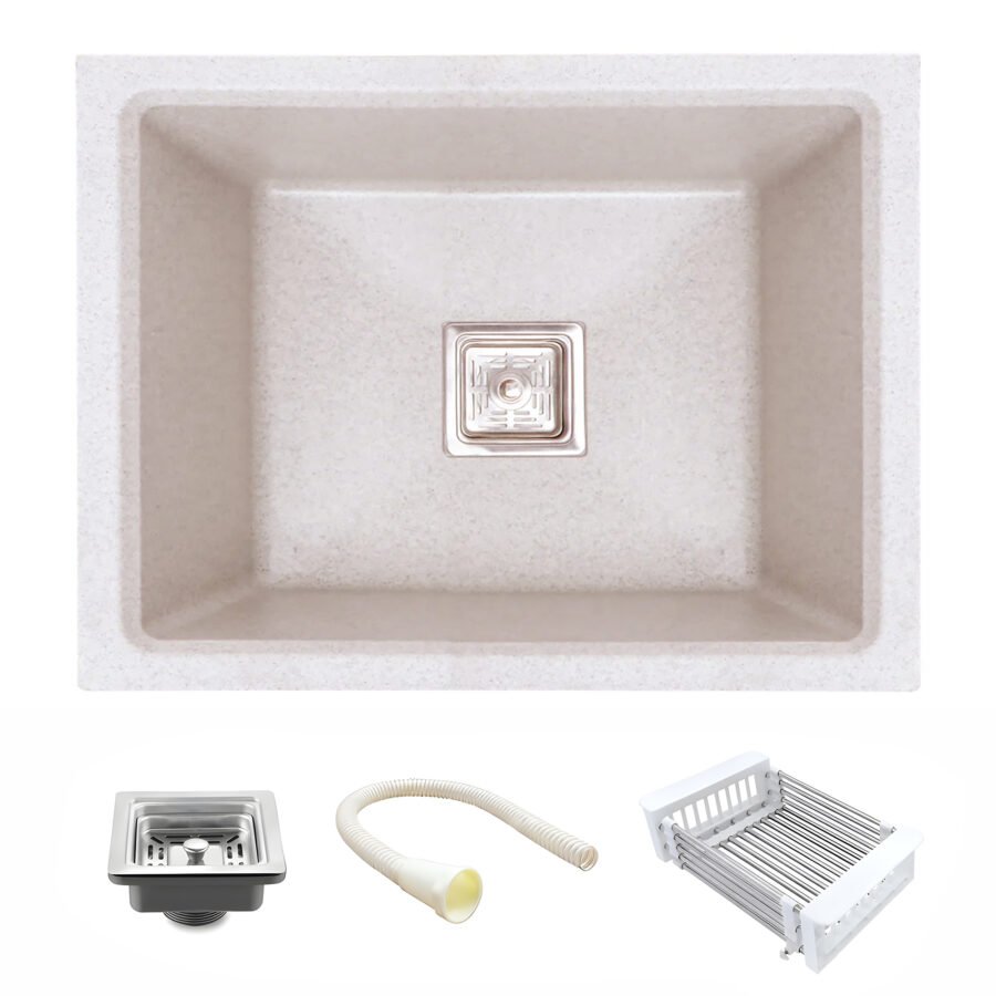 Quartz Red Moon Single Bowl Kitchen Sink  (24x18x10 inches)