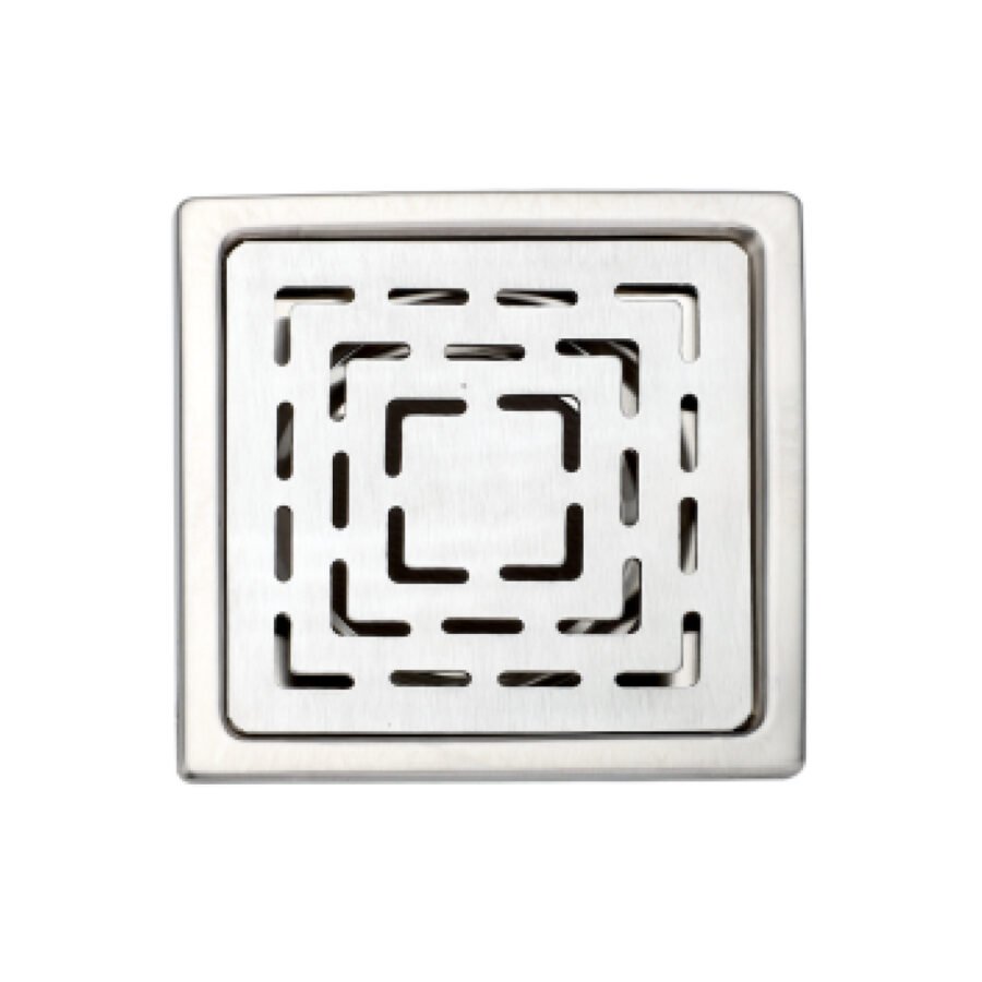Spiro 304-SS Floor Drain with Designer Grating Top (6x6 inches)