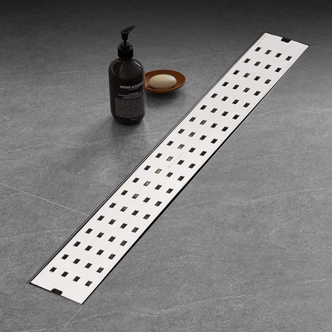 Quadro 304-SS (36x4 inches) Shower Drain Channel with Cockroach Trap - Side Hole - Image 2