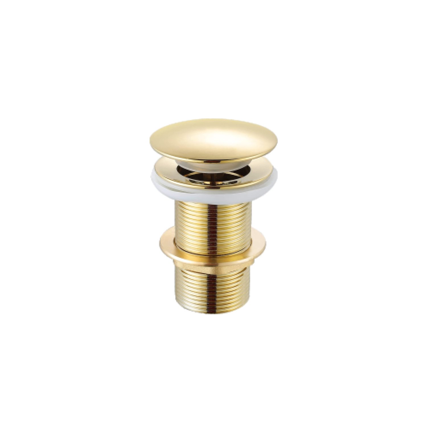 Pop-Up Waste Coupling - Gold, (5 inches) - PVD-Coated Brass Push-Button Basin Drain