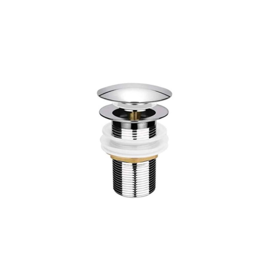 Pop-Up Waste Coupling - Chrome - PVD-Coated Brass Push-Button Basin Drain