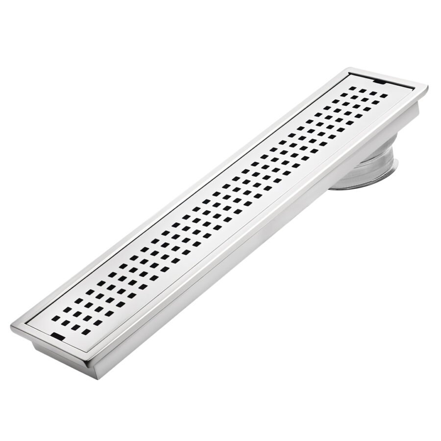 Quadro 304-SS (48x4 inches) Shower Drain Channel with Cockroach Trap - Side Hole
