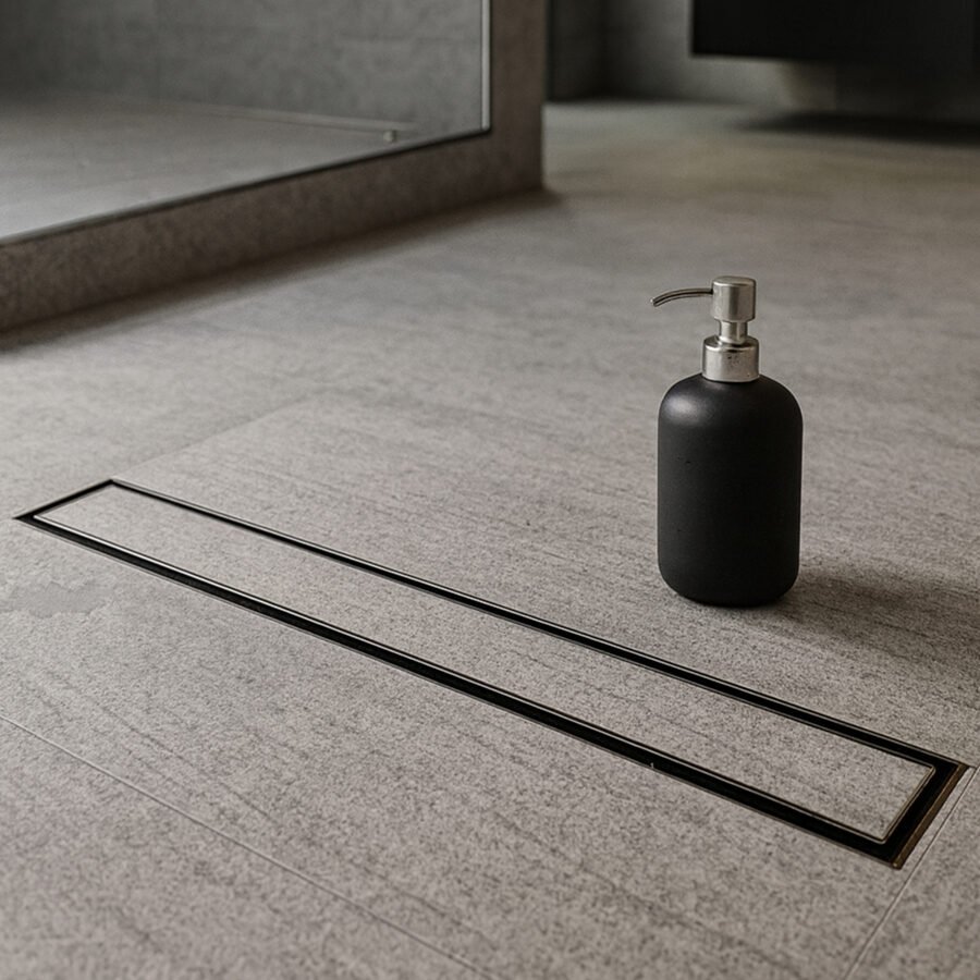 Tile-Insert 304-SS (36x4 inches) Shower Drain Channel with Cockroach Trap - Side Hole