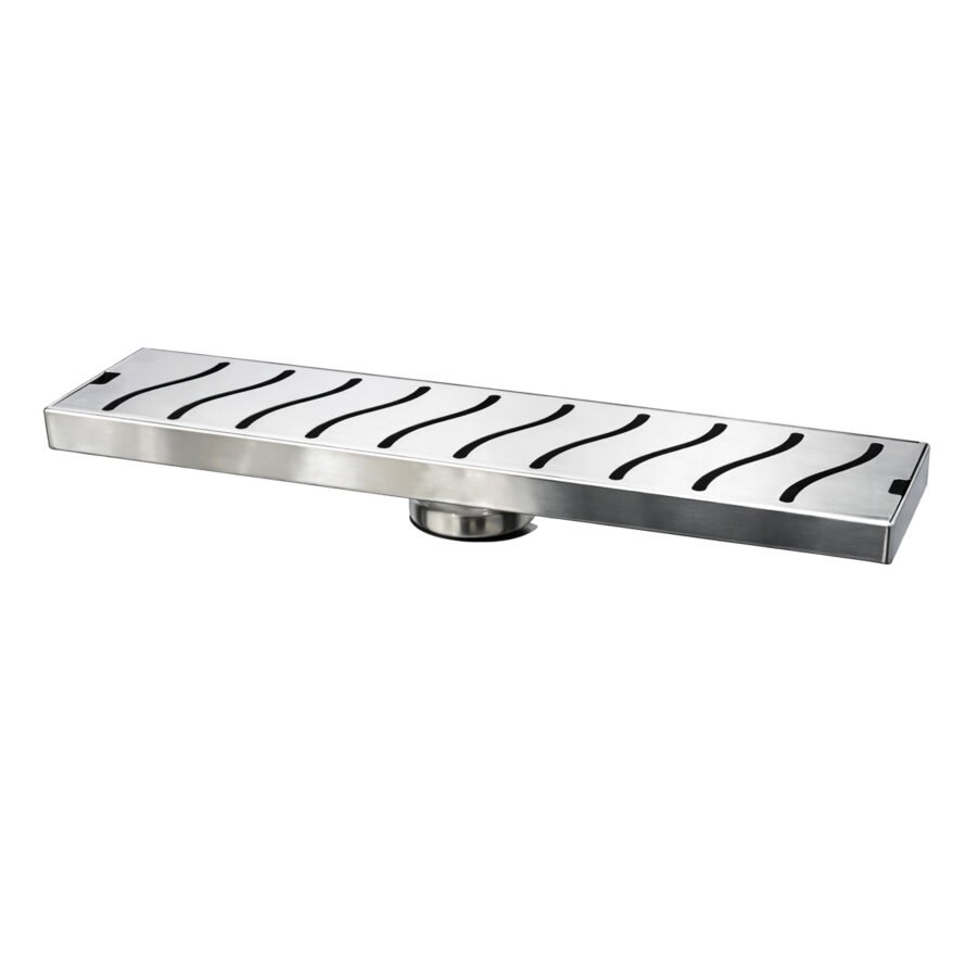 Wave 304-SS (18x4 inches) Shower Drain Channel with Cockroach Trap - Centre Hole