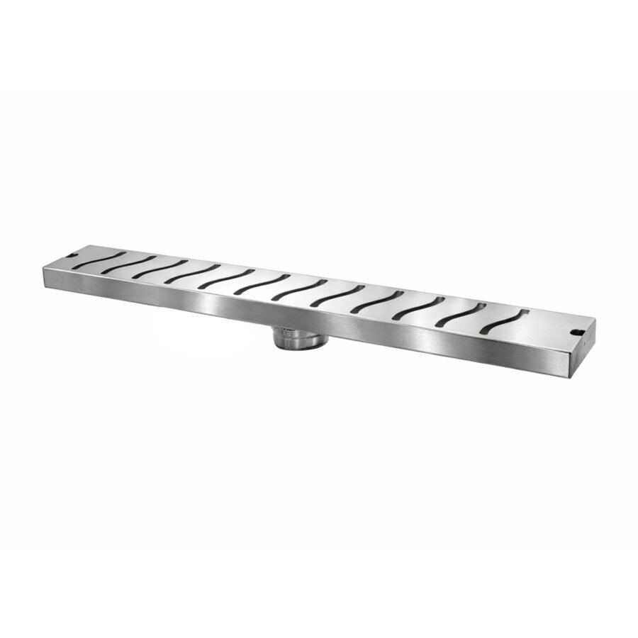 Wave 304-SS (24x4 inches) Shower Drain Channel with Cockroach Trap - Centre Hole